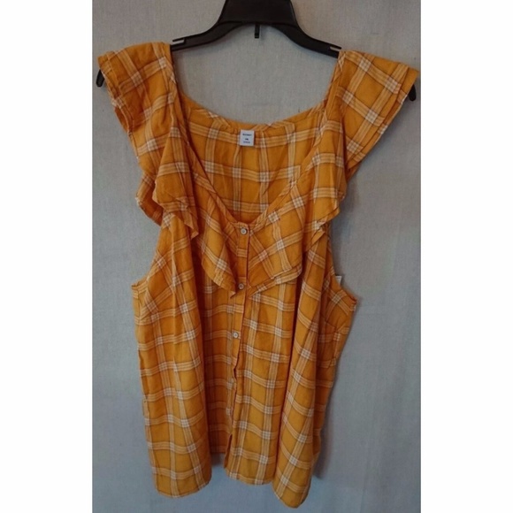 Old Navy Tops - Women's Flowing Yellow Checkered Old Navy Blouse